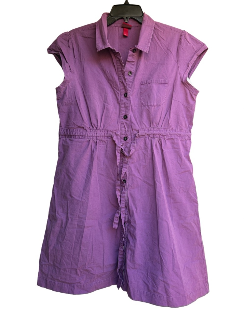 Purple Button Shirt Dress - Large